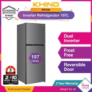 Khind Refrigerator Fridge 2 Door 197L [ RF205 ]