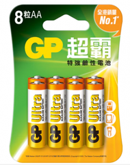 超霸 - GP特強鹼性電池 AA 8粒裝 [GPPCA15AU179]