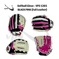 VPS 1203 Softball Glove (Full Leather) - BLACK PINK 12- 12.5 inches// Sarung Tangan Softball VPS 120
