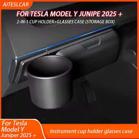 For Tesla Model Y/YL Juniper 2025 Car Glasses Case Sunglasses Storage Box Model YL 2026 Dashboard Gl
