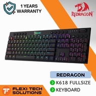 Flexi Tech REDRAGON K618 Horus Wireless RGB Mechanical Keyboard Low Profile Red Switch
