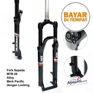 Garpu Fork Sepeda MTB 26" PACIFIC Oversize Suspensi Shock Travel 115