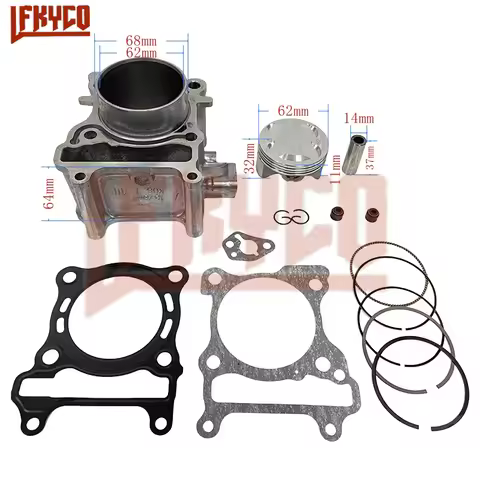 Motorcycle 62mm Big Bore Cylinder Kit Motor for Honda PCX150 PCX160 Vario Click ADV Stylo 160 WW150 