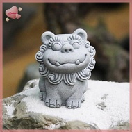 Purelove> 2pcs Chinese Legend God Beast Statue Cute Gatekeeper God Stone Sculpture Spirit Beast Lion