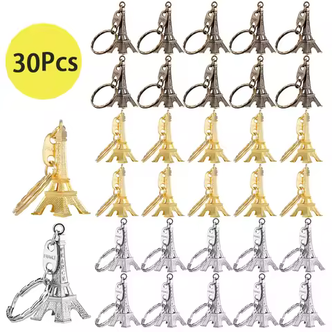 30Pcs Parisian Party Gifts Eiffel Tower keychain French Souvenir retro decor Girl Ladies for Party B