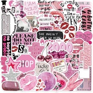 50ชิ้น สติกเกอร์ข้อความ Mean Girl สีชมพู ของขวัญ การ์ตูน ตกแต่ง สมุดเก็บตัดปะ แล็ปท็อป กระเป๋าเดินทา