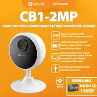 Ezviz CB1 2MP 1080P USB TYPE-C AUDIO SMART BATTERY INDOOR WIFI CAMERA FREE MICRO SD 128GB