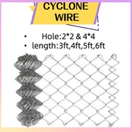 HH GALVANIZED CYCLONE WIRE 2×2 4×4 hole.length:3ft,4ft,5ft,6ft farm fence wire garden fence wire