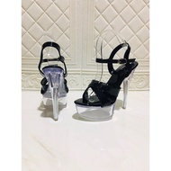 Strappy Stiletto High Heels, Women's Glass Heels 15 cm High Import.