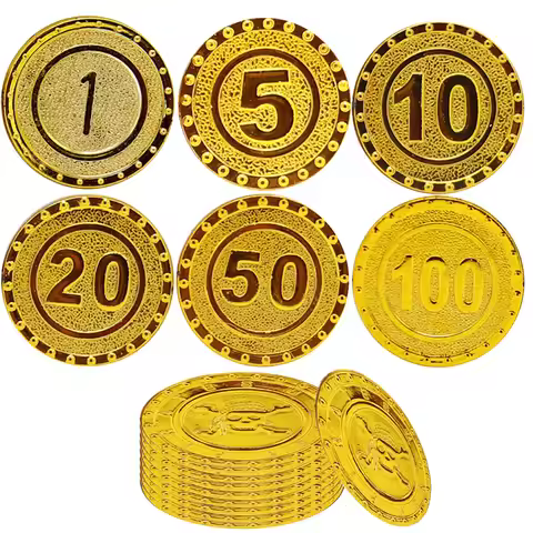Pirate Party Fake Gold Coins Bulk 1 5 10 20 50 100 Denomination Gold Coins Pirate Themed Party Suppl