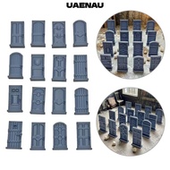 UAENAU 16Pcs Dungeon Doors Set, Mad Mansion Gate  Printed Dungeon Scenery Ornaments, Plastic Statue 