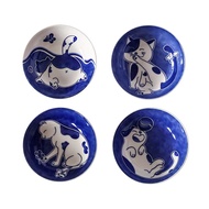 Ceramic Cat Sauce Dishes - Japanese Style Sushi Plate, Cute Cartoon Water Drop Shaped Dessert Tablew