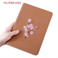 3D Embroidery PU Smart Case for iPad 2/3/4 Floral Full Protective Cover Case for iPad2/3/4 Tablet Sh