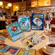 Pokemon Card Collection Card Backpack Charm 3D 2. 5D HD Sticker Game Card Accessories Keychain Penda