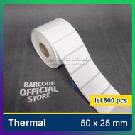 Thermal Barcode Label Paper Sticker size 50x25mm - 50 x 25 mm