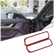 Soft carbon fiber For 19-22 Porsche Taycan inner A-pillar air outlet sticker Car interior accessorie