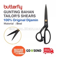 Black Steel Butterfly Fabric Cutting Scissors for Convection Tailors - High Quality 8" 9" 10"