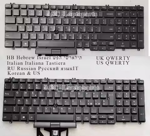 Korean Hebrew Russian Italian UK US Keyboard for DELL Latitude 5500 5501 5511 2019 Precision 3500 35