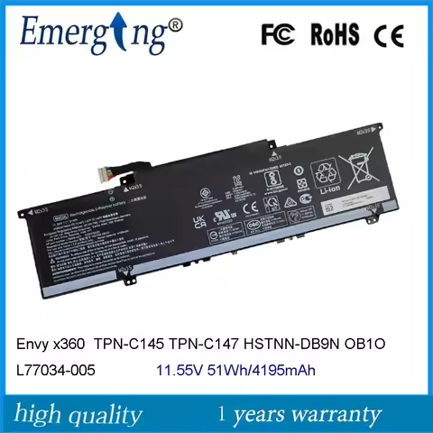 11.55V 51WH BN03XL Laptop Battery for HP Envy x360 TPN-C145 TPN-C147 15m-ee0013dx HSTNN-DB9N HSTNN-O