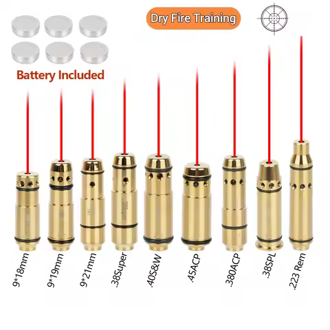 9mm/.380ACP/.40S&W/223Rem/7.62x39 Laser Training Bullet Dry Fire Trainer Cartridge Tactical Red Dot