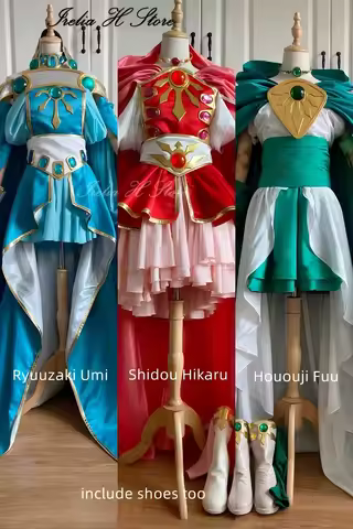 Irelia H Custom size made Anime Magic Knight Rayearth Shidou Hikaru Ryuuzaki Umi Hououji Fuu Cosplay