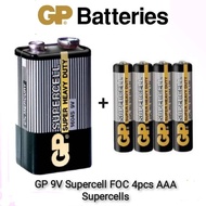 GPl 9V Supercell Battery GP100% Original 10pcs + GP Free Gift 4 AAA SuperCells