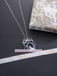 Dior Women Necklace 女裝 銀蝴蝶結 絲帶 藍邊 白鳥 頸鍊 頸鏈 @celefashion 頸鏈 禮物 禮盒裝 gift 