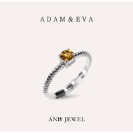 [Anzhu] Yellow Tourmaline Round 4mm Ring Transformation Series Adam & Eva Natural Gem Jewelry Silver