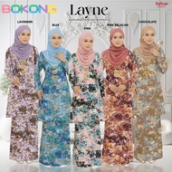 Kurung Printed LAYNE | Premium Moss Crepe Ironless | Kain A Shape