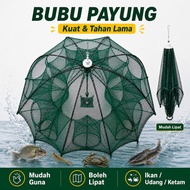 bubu ikan tahan lasak fish net Boleh Lipat 4/6/8/12/16 Holes for Crayfish, Strong Net for Rivers