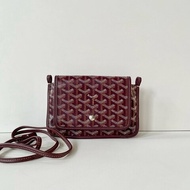 GOYARD Plumet 酒紅色 手工 繪製 斜背 三層 WOC 手拿 信封 小包