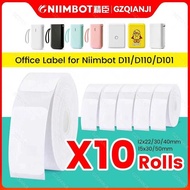Niimbot D11 D101 D110 Offical Sticker Paper Various sizes of White Color Label Papers 3 5 10 Rolls