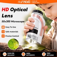 EVOLVE 50-300X Zoom Handheld Microscope with LED Light for Kids Science Educational Toy