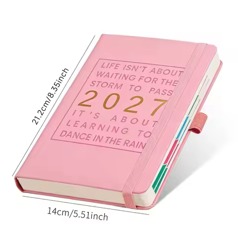 New A5 2027 Schedule Book with Calendar Efficiency Manual 365 Day Planner English Notebook School Of
