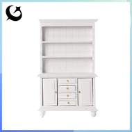 [FIREFLY1] 1/12 Dollhouse Miniature Furniture Multifunction Wood Cabinet Bookcase White OOO