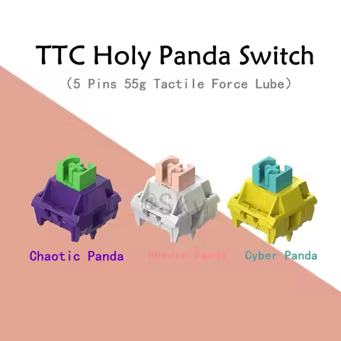 TTC Holy Panda Switch for Mechanical Keyboard 5 Pins 55g Tactile Force Lube Gold Plate Spring Pink C