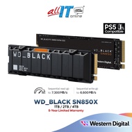 Western Digital WD Black SN850X 1TB / 2TB / 4TB NVMe PCIe Gen4 x4 M.2 2280 SSD (With Heatsink / With