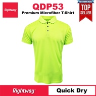 【PREMIUM】 RIGHTWAY Baju Polo Tshirt Jersey Microfiber Berkolar Lelaki Murah QDP53 NEON GREEN