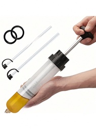 500CC Heavy Duty Oil Change Injector Tool With Quick Suction And Fill Nozzle - Dual-Purpose Pump For
