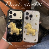 Us Dollars Horse Applicable iPhone16/17Promax 11 12 13 14promax 7/8PLUS XSMAX Get Rich Instantly Gol