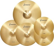 Cymbal Pack, 5 Pieces Drum Cymbals Set,14" hi hat cymbals (a pair), 16" and 18" crash cymbals, 20" r