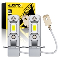 AUXITO 2Pair H3 Led Fog Light Bulbs Canbus 6500K White Yellow Fog Lamp Plug And Play DRL Replacement