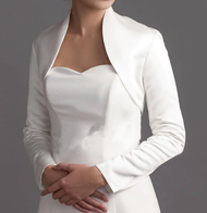 bolero Lengan Panjang Pernikahan bahan satin / Bolero Pengantin Jaket untuk Pengantin