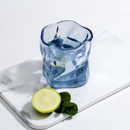 Abstract Glass BLUE Black Abstract Glass/ Glass Glass Cup/ Aesthetic Glass/ Aesthetic Glass/ Cocktai