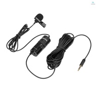 BOYA BY-M1 Pro Omni-Directional Lavalier Microphone Single Head Clip-on Condenser Mic for Smartphone DSLR Camcorder Audio Recorder PC Recording Device