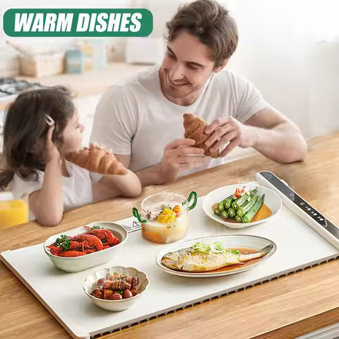 HoldPeak T0-2NC Silicone Warming Mat 240W 60-100°C 240min Timer 65\*38cm Waterproof Oilproof Temp Ad