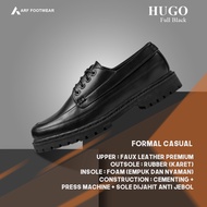 ARF Hugo Black Sepatu Kulit Docmart Pantofel Pria Wanita Kerja Kantor Terbaru Formal Pentopel Pantop