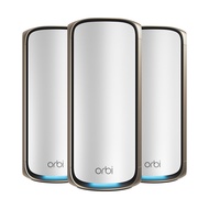 NETGEAR Orbi 970 Series Quad-Band WiFi 7 Mesh Network System (RBE973S), Router + 2 Satellite Extende