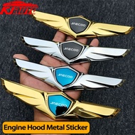 3D Wing‑Shaped Zinc Alloy Engine Hood Metal Emblem Badge For Jaecoo 5 6 J5 J6 J7 J8 EV PHEV Chromed 
