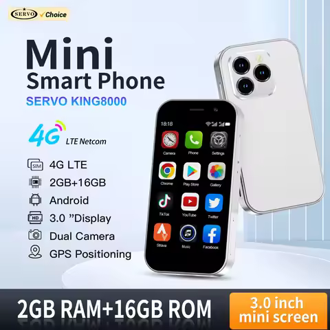 SERVO KING8000 Mini Smartphone 4G LTE Android OS 2GB+16GB Google Play WiFi GPS Face Unlock 3.0" Scre